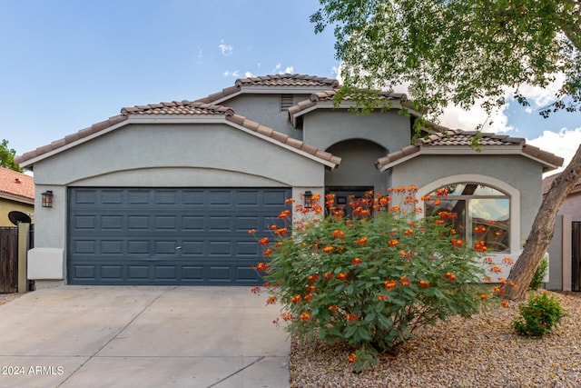 view of front of house with a garage