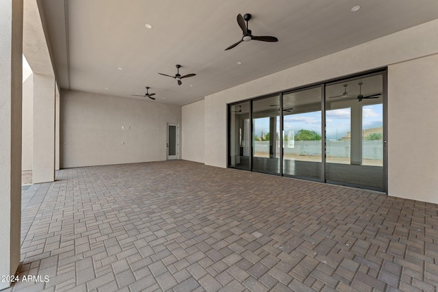 spare room with ceiling fan