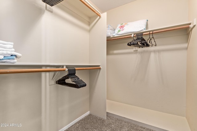 spacious closet with carpet flooring