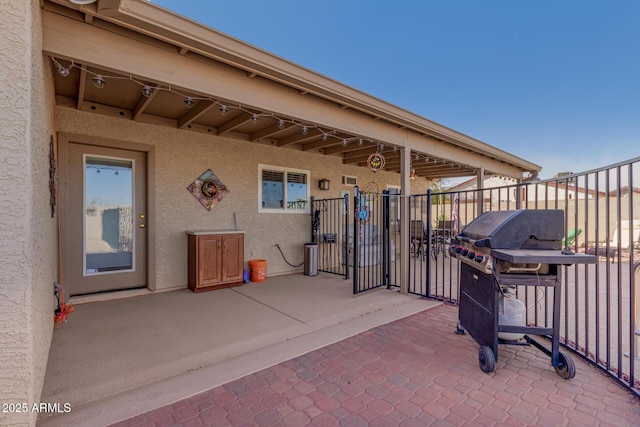 view of patio / terrace with a grill