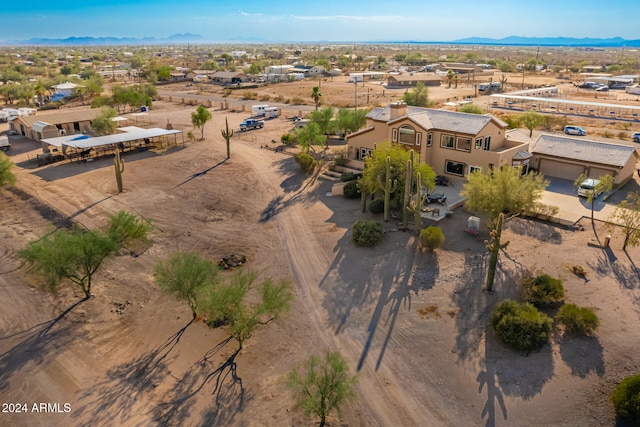 drone / aerial view with a mountain view