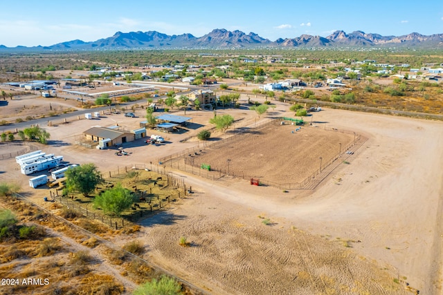 drone / aerial view with a mountain view