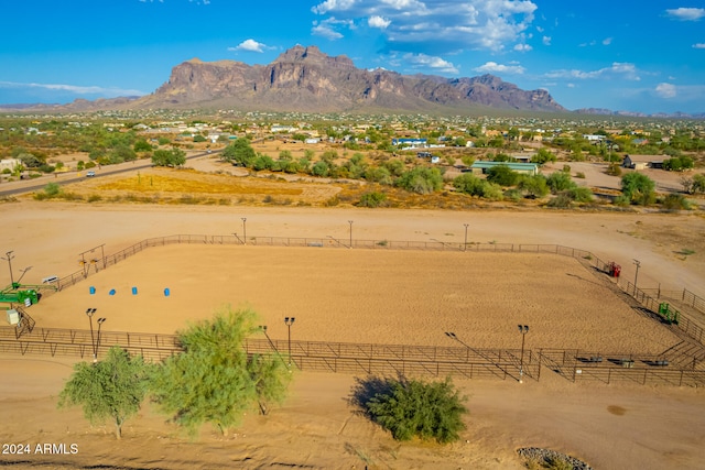 exterior space with a mountain view and a rural view