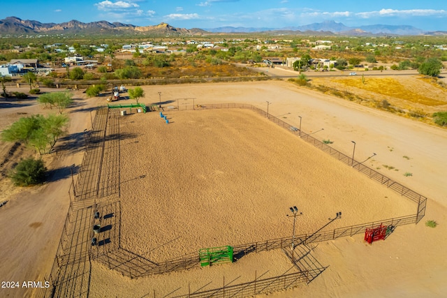 drone / aerial view with a mountain view