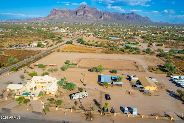 drone / aerial view with a mountain view