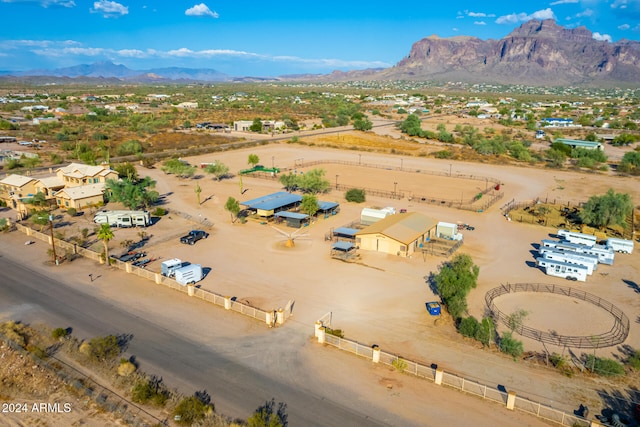 aerial view with a mountain view