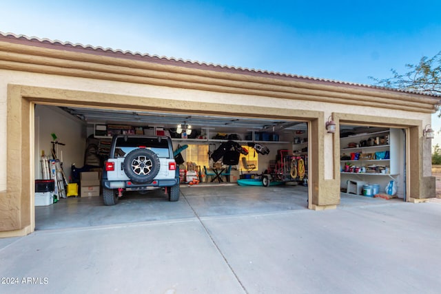 view of garage