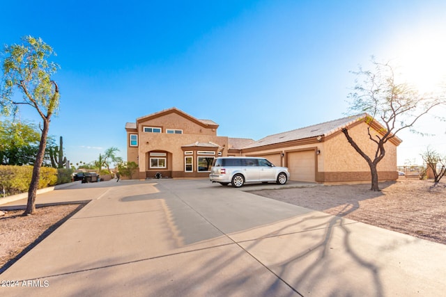 view of front of house with a garage