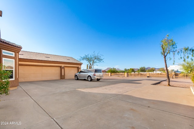 exterior space featuring a garage