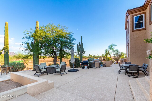 view of patio featuring area for grilling