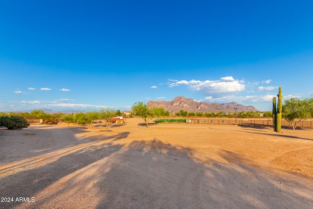 view of street featuring a rural view and a mountain view