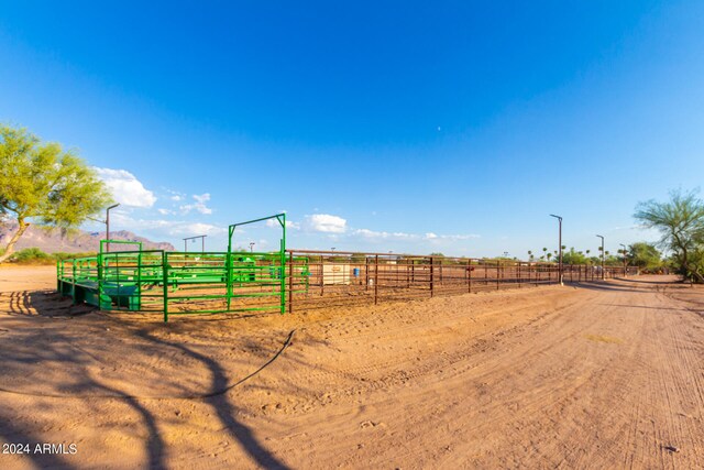 view of yard with a rural view