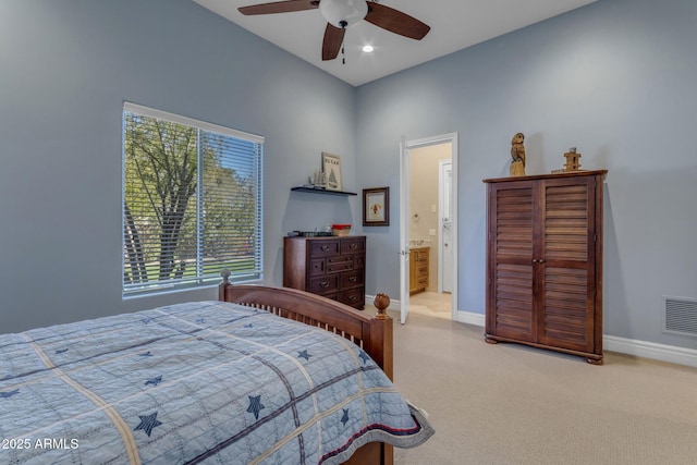 bedroom featuring ceiling fan