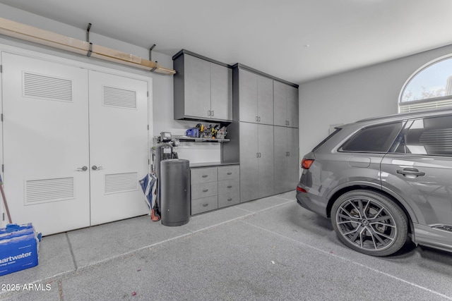 garage with french doors