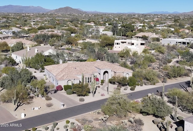 aerial view featuring a mountain view