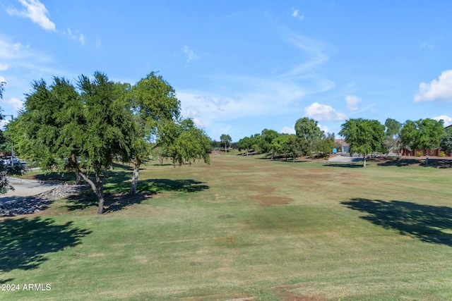 view of home's community featuring a yard and a rural view