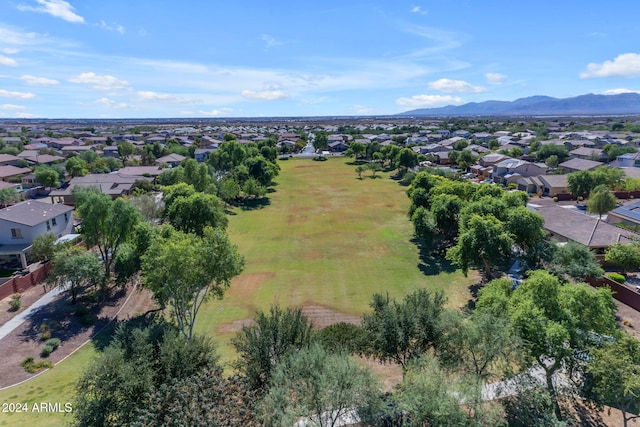 bird's eye view featuring a mountain view