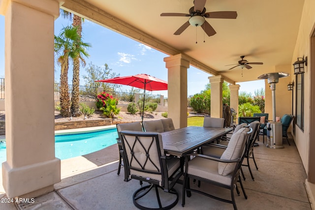 view of patio / terrace with ceiling fan