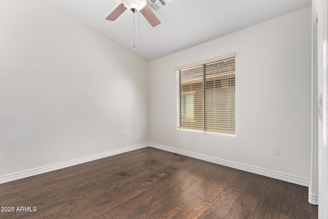 2250 E Deer Valley Rd Unit 26, Phoenix, AZ 85024 - spare room with dark wood finished floors, baseboards, ceiling fan, and lofted ceiling