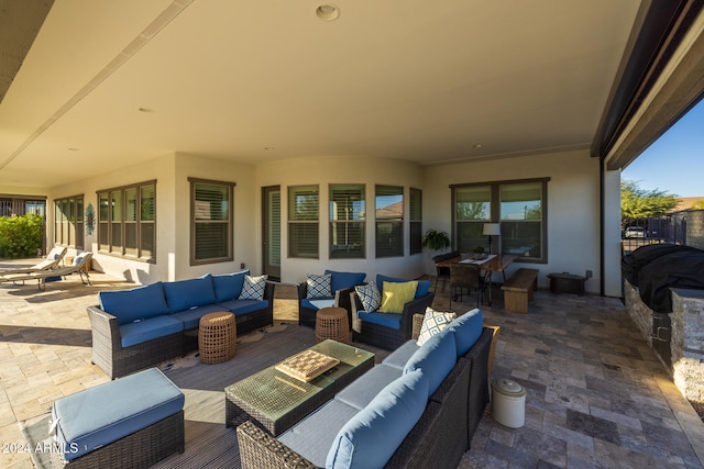 view of patio with outdoor lounge area