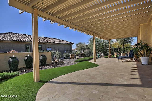 view of patio / terrace with a pergola