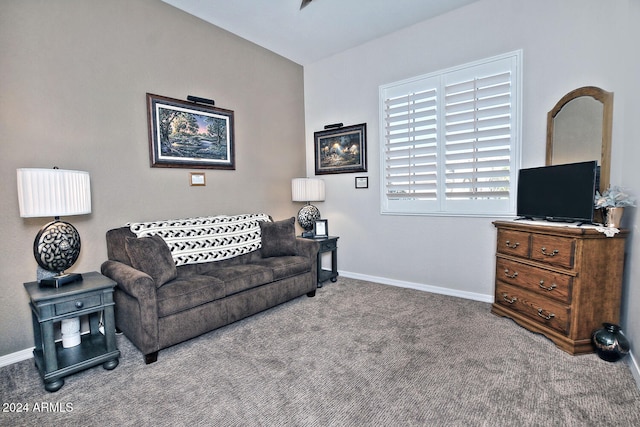 living room with carpet flooring