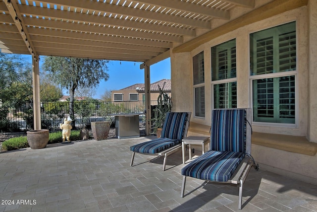 view of patio with a pergola