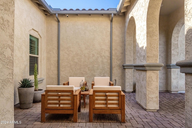 view of patio with an outdoor living space