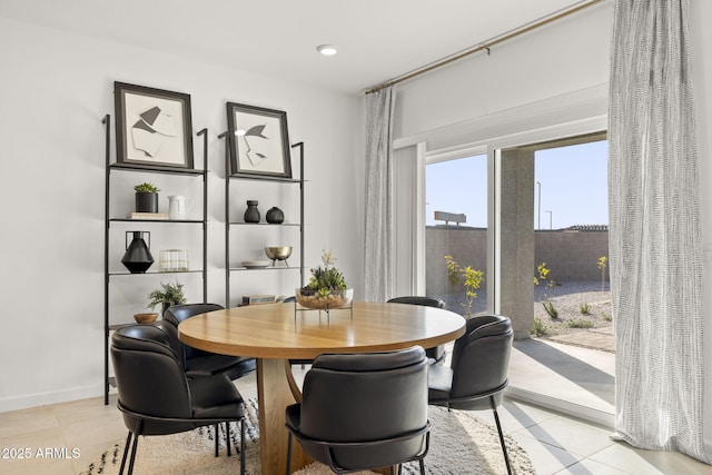 view of tiled dining area