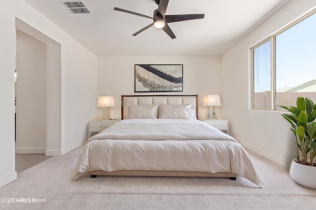 22876 E Via Del Sol, Queen Creek, AZ 85142 - carpeted bedroom featuring baseboards and a ceiling fan
