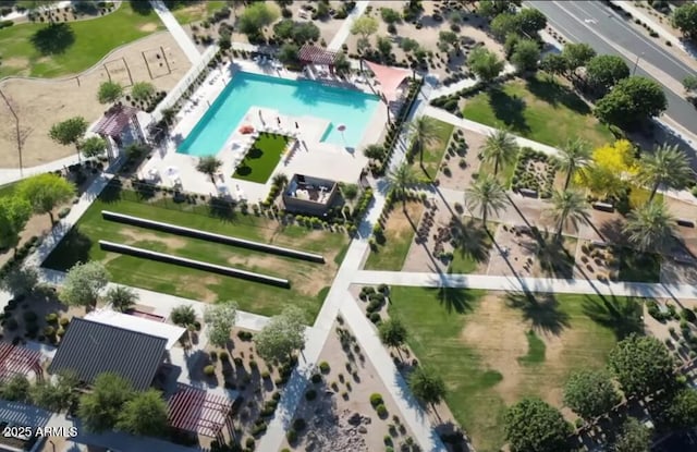22876 E Via Del Sol, Queen Creek, AZ 85142 - aerial view of property and surrounding area featuring a pool area