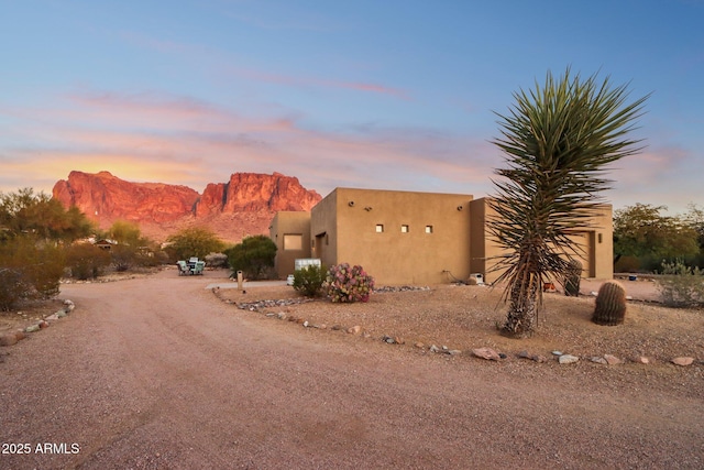 exterior space with a mountain view