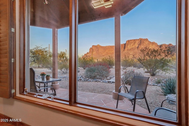 room details with a mountain view