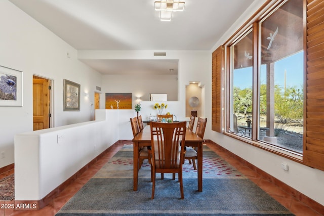 view of tiled dining room