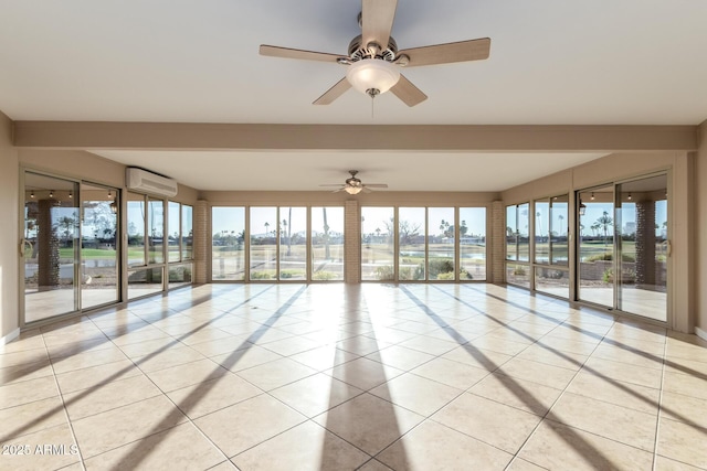 interior space featuring a wall unit AC and light tile patterned floors