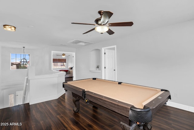 941 E Stirrup Ln, San Tan Valley, AZ 85143 - playroom featuring wood finished floors, ceiling fan, and pool table