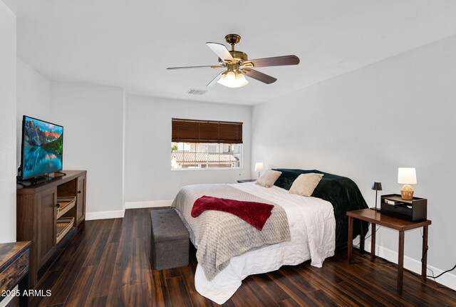 941 E Stirrup Ln, San Tan Valley, AZ 85143 - bedroom with wood finished floors and ceiling fan