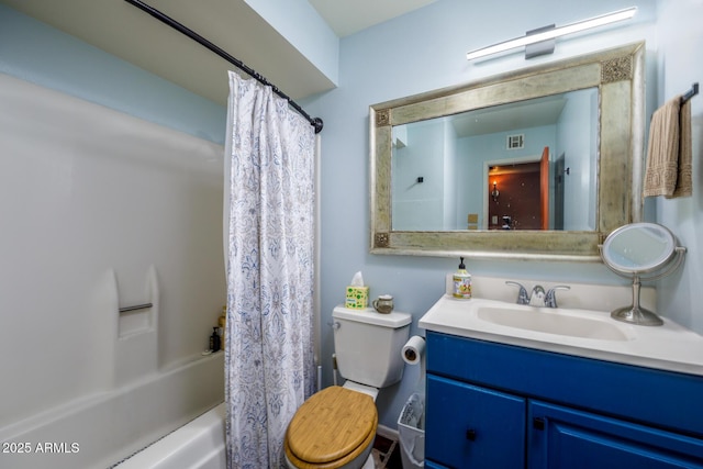 15212 N 37th Ave, Phoenix, AZ 85053 - bathroom with vanity, shower / bath combo, toilet, and visible vents