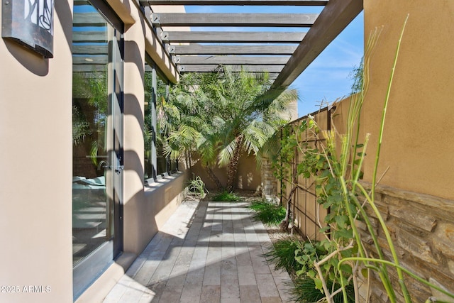 view of patio / terrace with a pergola