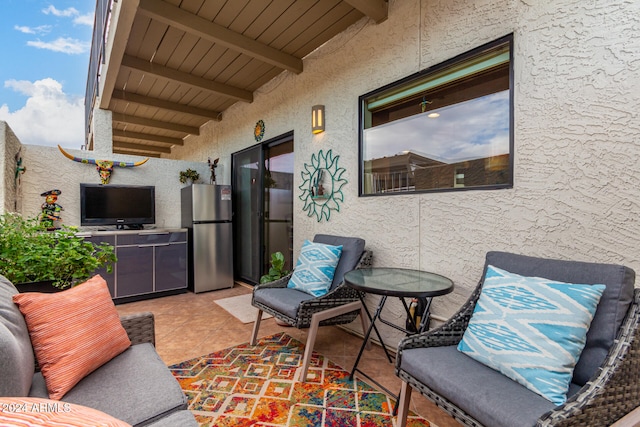 view of patio / terrace with exterior kitchen