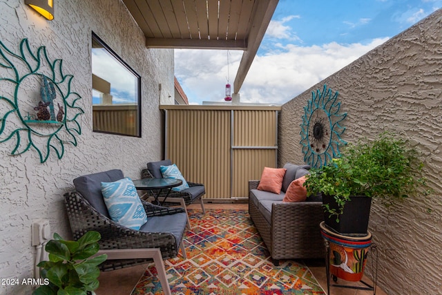 view of patio with an outdoor hangout area