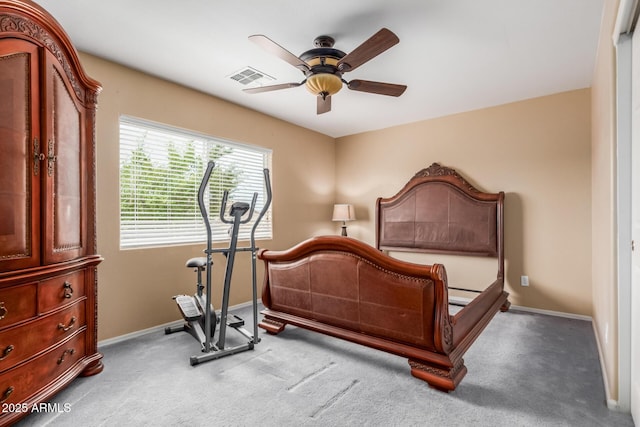 22022 W Moonlight Path, Buckeye, AZ 85326 - carpeted bedroom featuring baseboards and ceiling fan