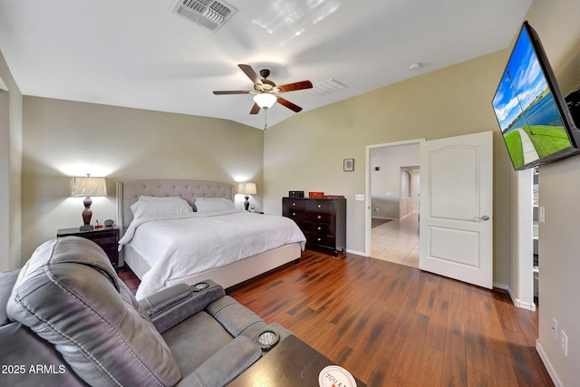 9926 W Gross Ave, Tolleson, AZ 85353 - bedroom with wood finished floors and a ceiling fan