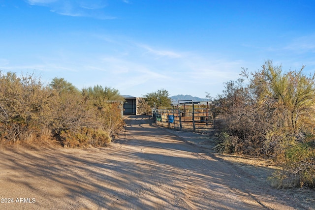 view of street with a rural view