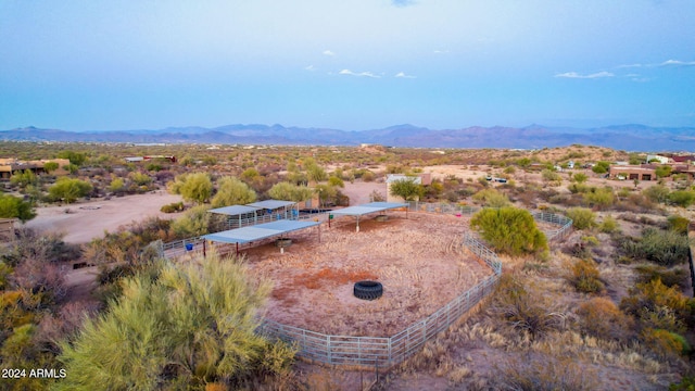 bird's eye view featuring a mountain view