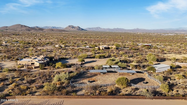 aerial view with a mountain view