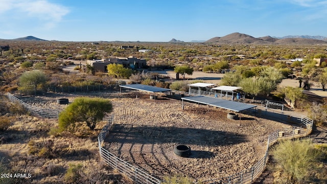 aerial view featuring a mountain view