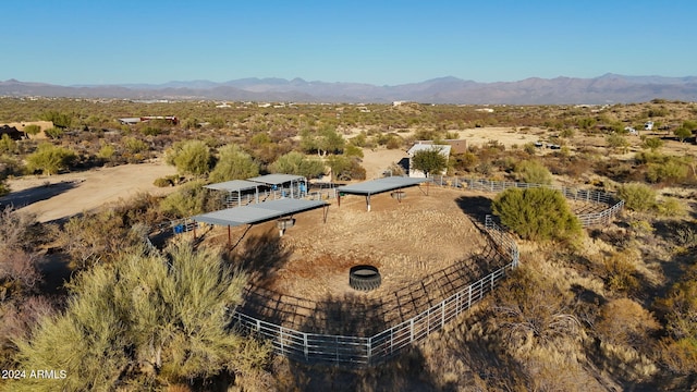 aerial view with a mountain view