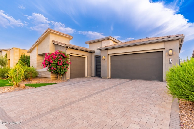 view of front of house with a garage