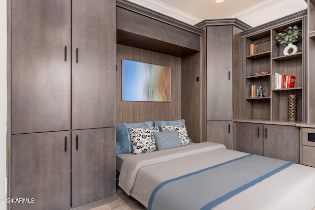 bedroom featuring ornamental molding